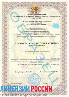Образец сертификата соответствия аудитора №ST.RU.EXP.00005397-2 Ногинск Сертификат ISO/TS 16949